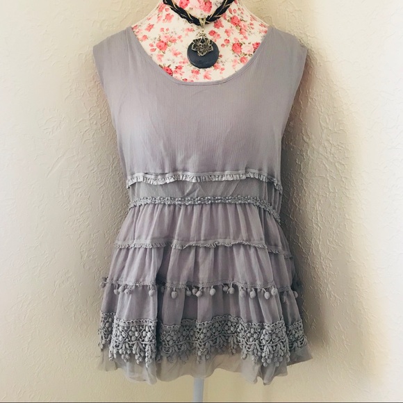 DownEast Tops - 🌵 LAST CHANCE!!! PLUS Ruffled Grey Blouse